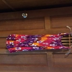 cute red and purple fitted short dress.